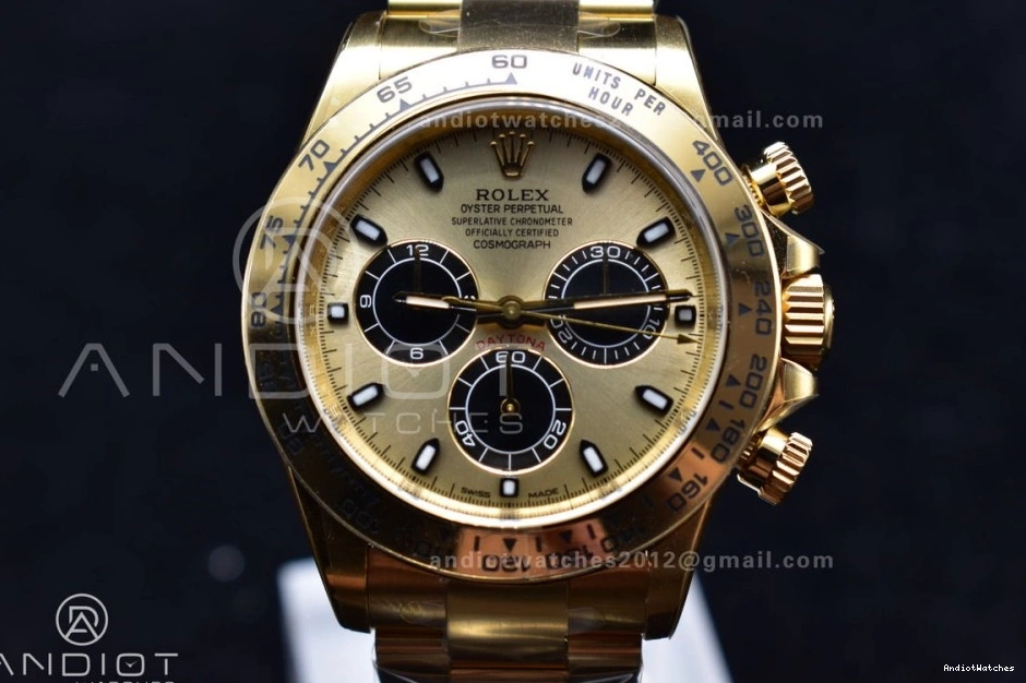 Durable YG V 116505 Dial Clean 399 on Markers 1:1 Edition YG Best SA4130 Black Daytona Bracelet 1115